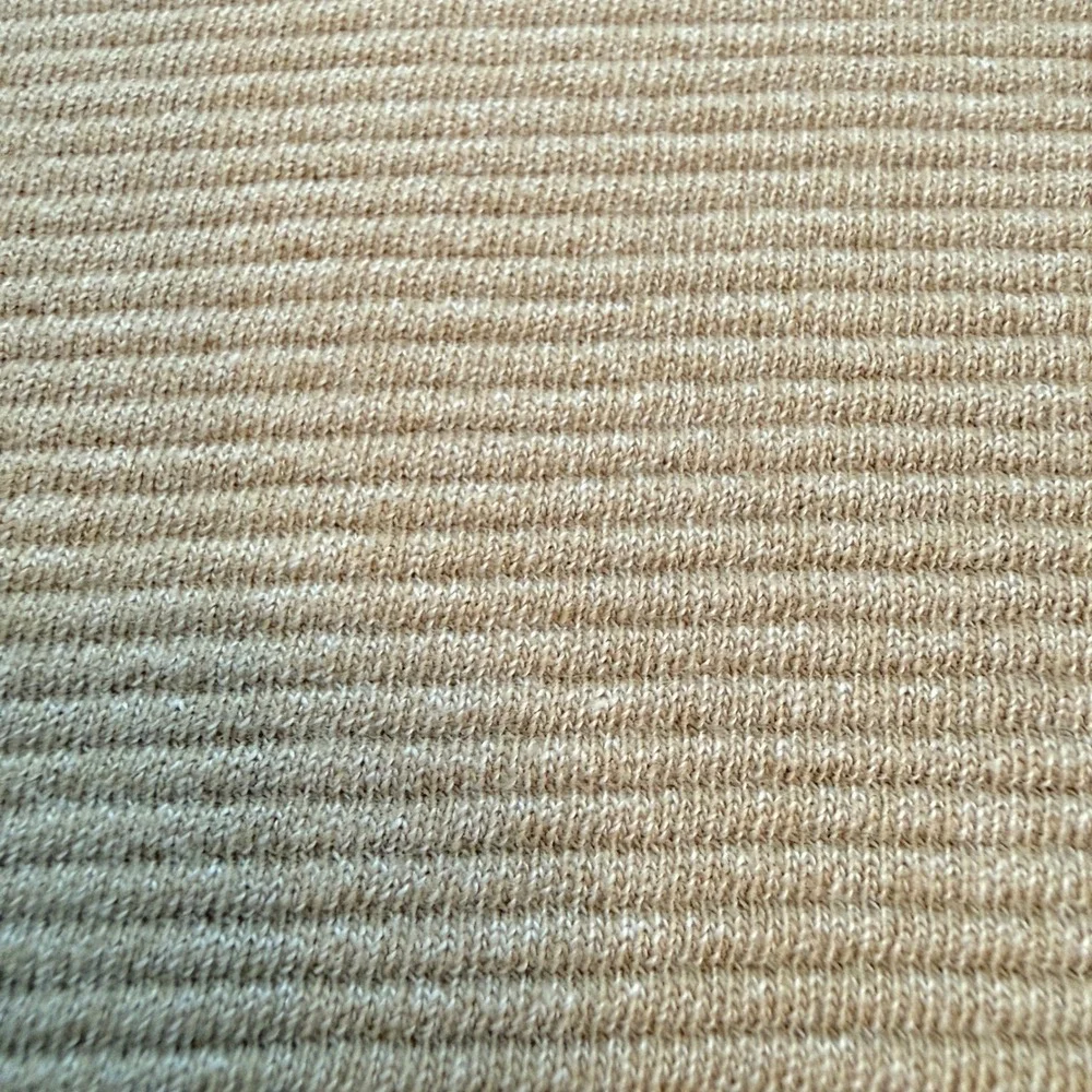 Van Heusen Pullover Mens XL Tan Flex Quarter-Zip Ribbed Knit Mock Neck Sweater